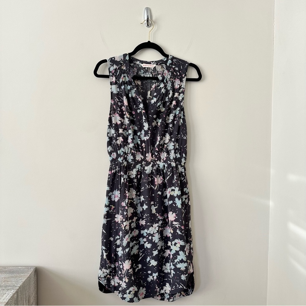 REBECCA Taylor-Floral Silk Blend Midi Dress (Size:4)
